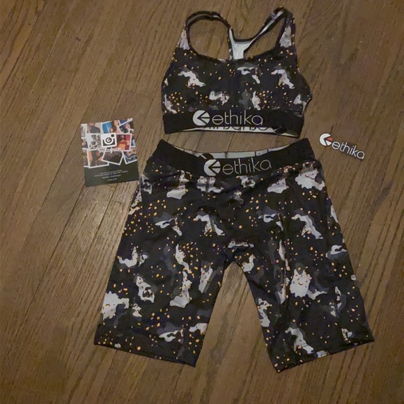 Ethika Lifestyle Camo -Biker Shorts And Sports Bra - Picture 4 of 8